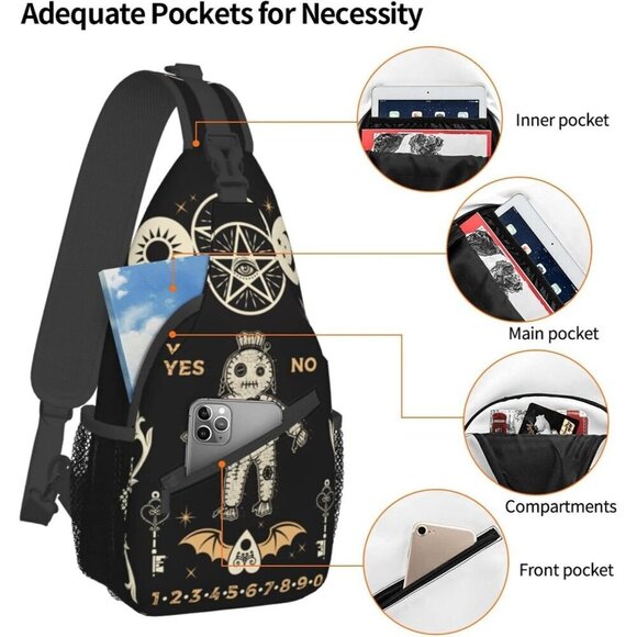 Women\'s Goth Sling Backpack Crossbody Shoulder Bag Travel Hiking Daypack Gift main image 5